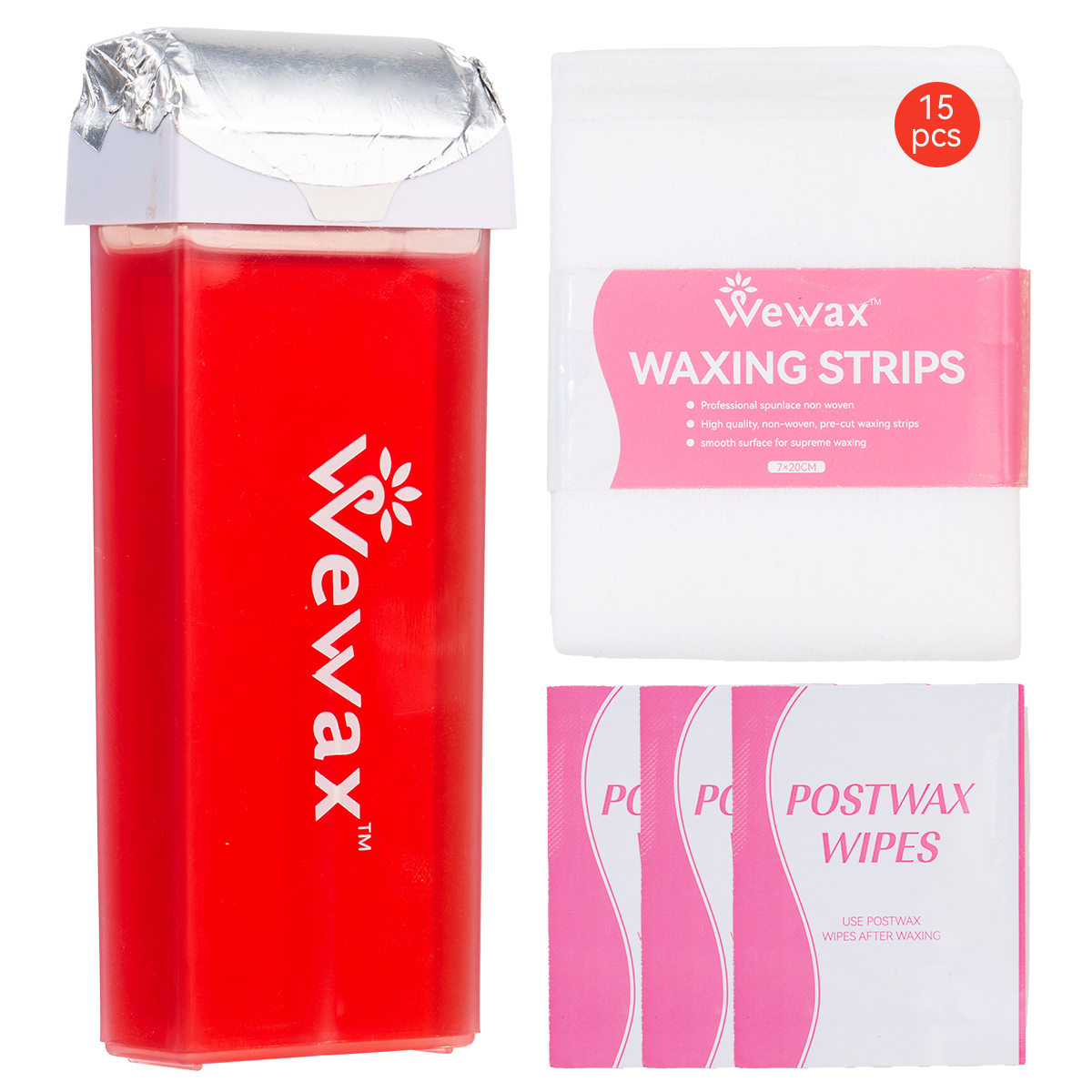 Waxing Kit Home - 19Pcs Rose Fragrance Honey Wax Roller