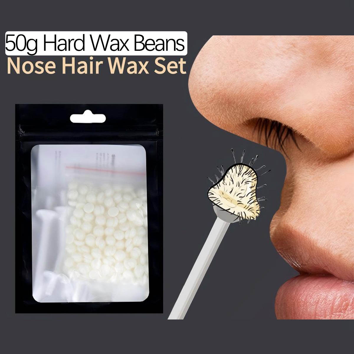 Waxing Kit Home - Nose Hair Wax Set 50g Hard